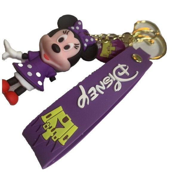 Disney Minnie Mouse 3D PVC Bags Hanger Pendant Key chain Key Ring Purse Charm - Picture 7 of 8
